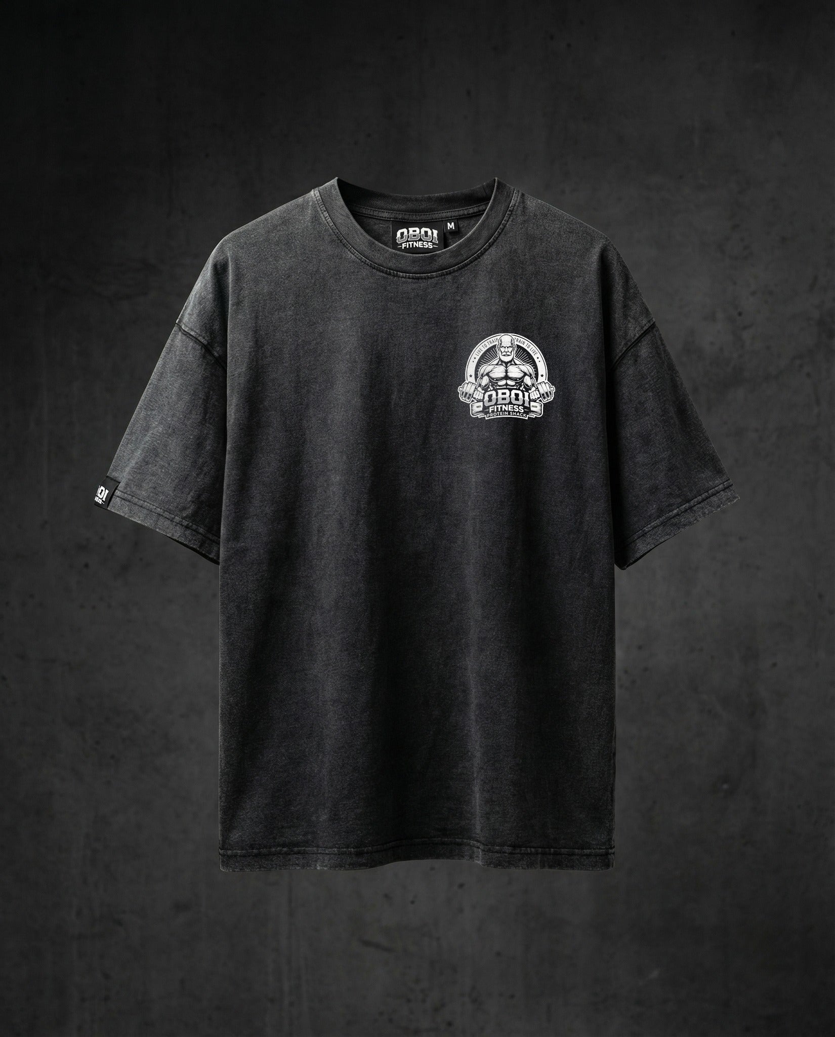 Heavy Oversized Acid Wash Bodybuilder Tshirt