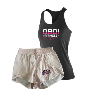 Black Stringer and Pink Shorts Combo