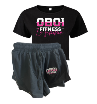 Black Crop Top and Black Shorts Combo