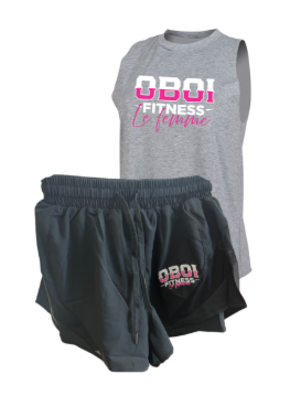 Grey Tank and Black Shorts Combo