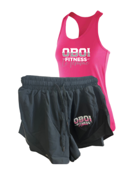 Pink Stringer and Black Shorts Combo