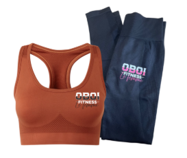 Rust Sports Bra and Black Bum Scrunch Leggings Combo