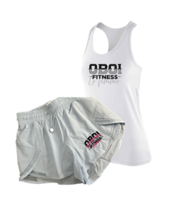 White Stringer and Blue Shorts Combo